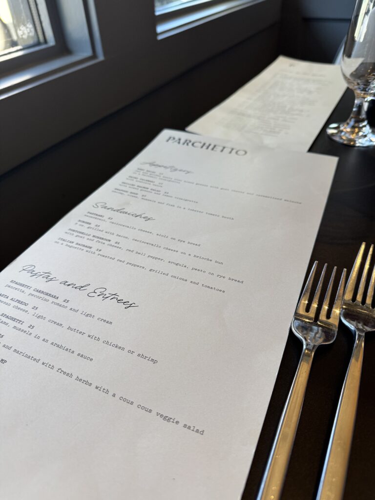 Parchetto Paso Robles Menu